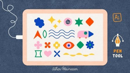 Das Zeichenstift-Werkzeug oder Pen Tool in Adobe Illustrator auf dem iPad