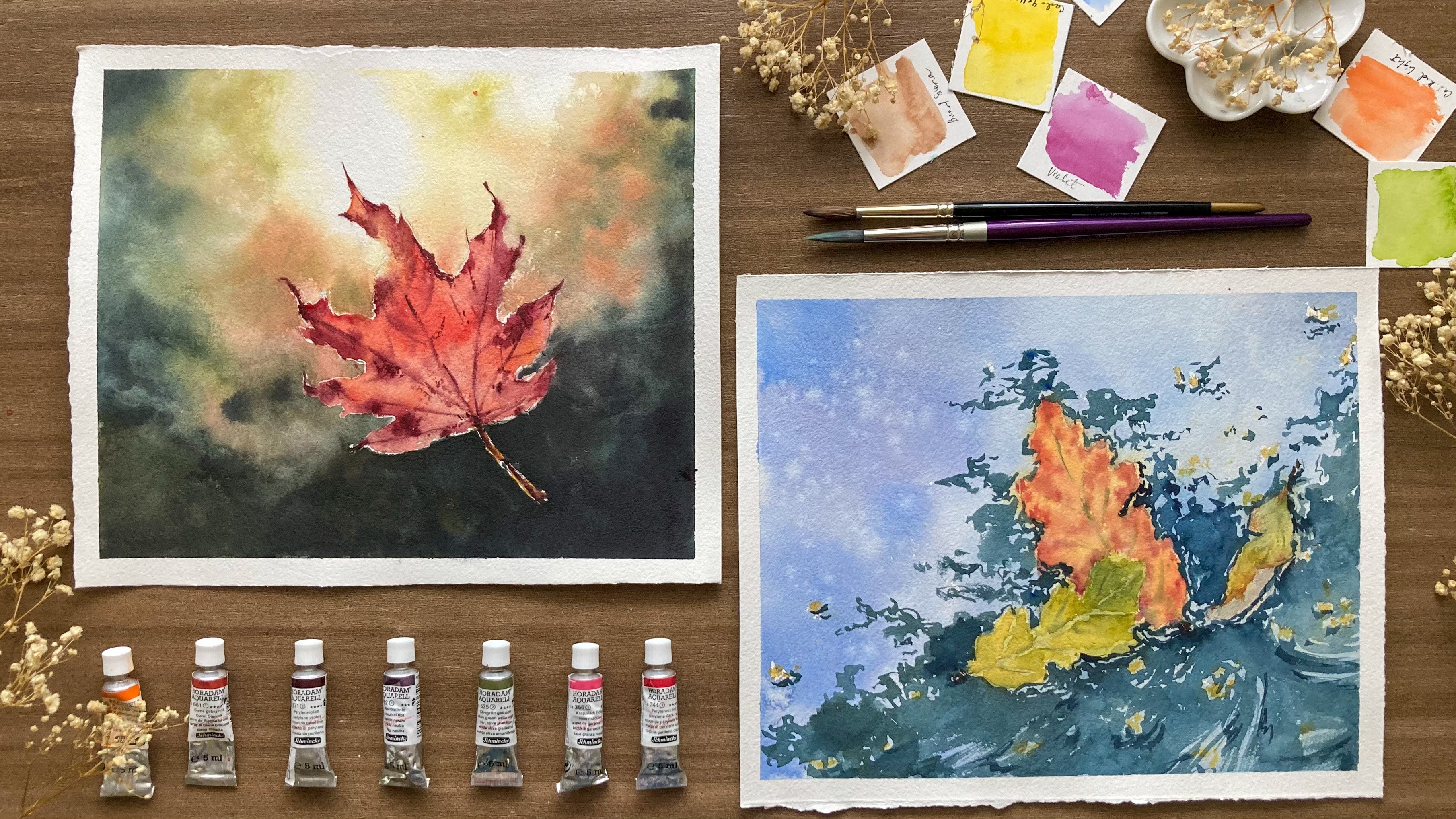 Watercolor Landscapes in Sketchbook, Bianca Rayala