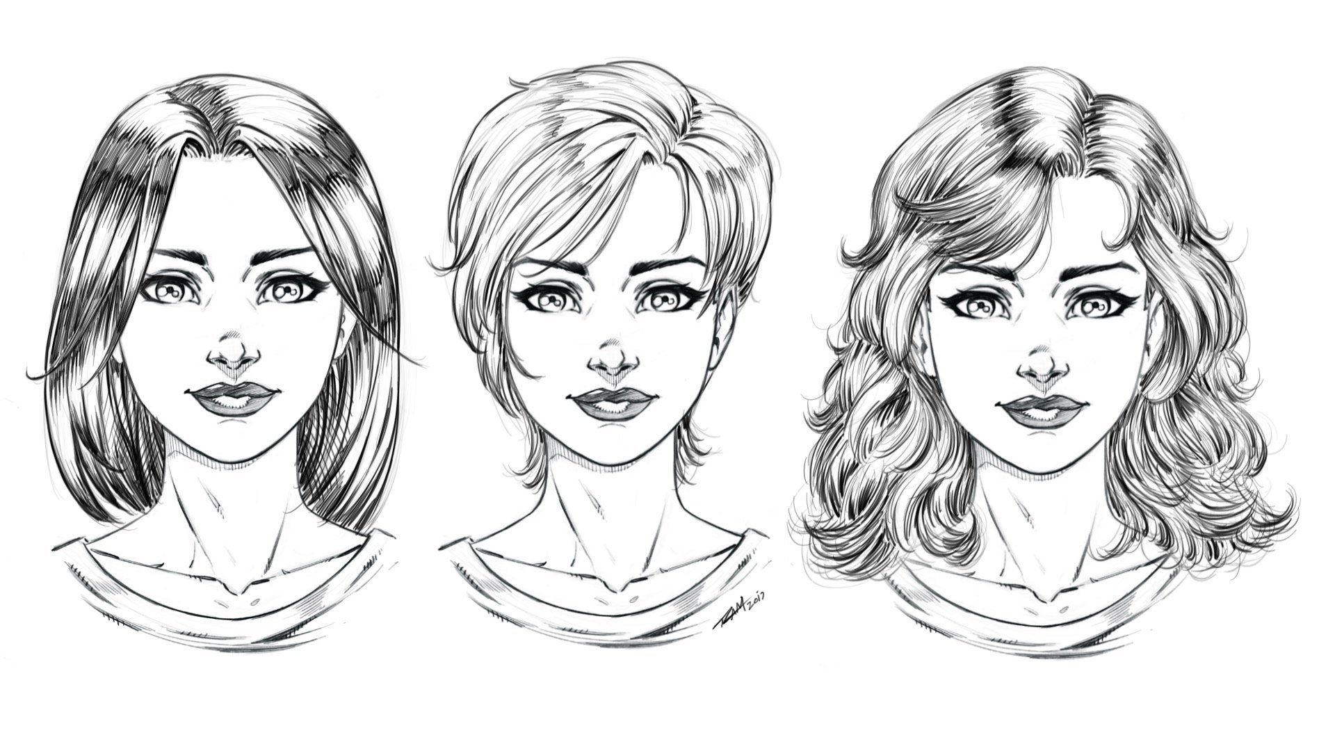 how to draw hairstyles step by step