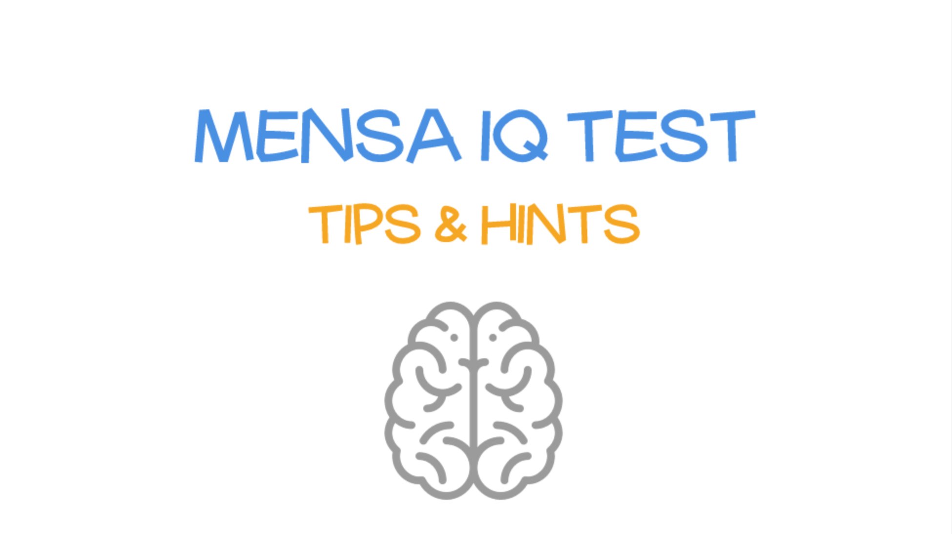 Mensa IQ Test Tips and Hints Ioannis Giftakis Skillshare
