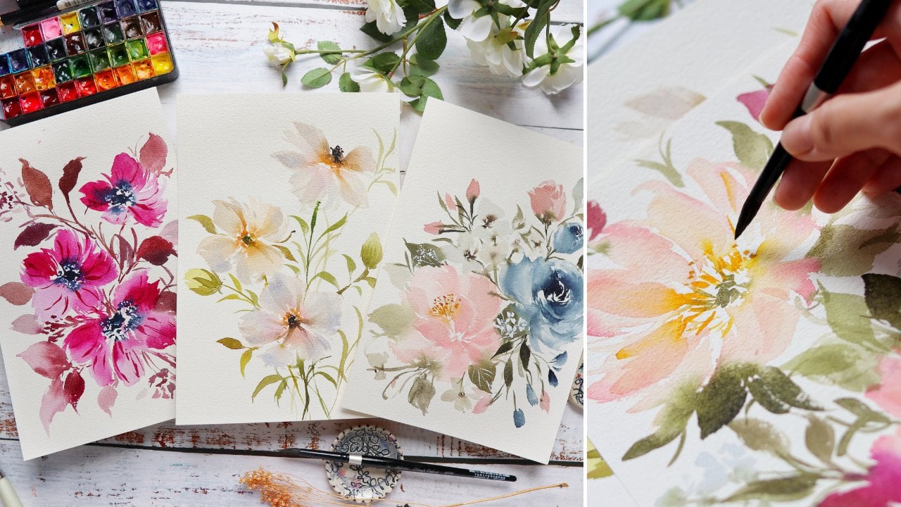 Loose & Juicy Watercolor Florals!