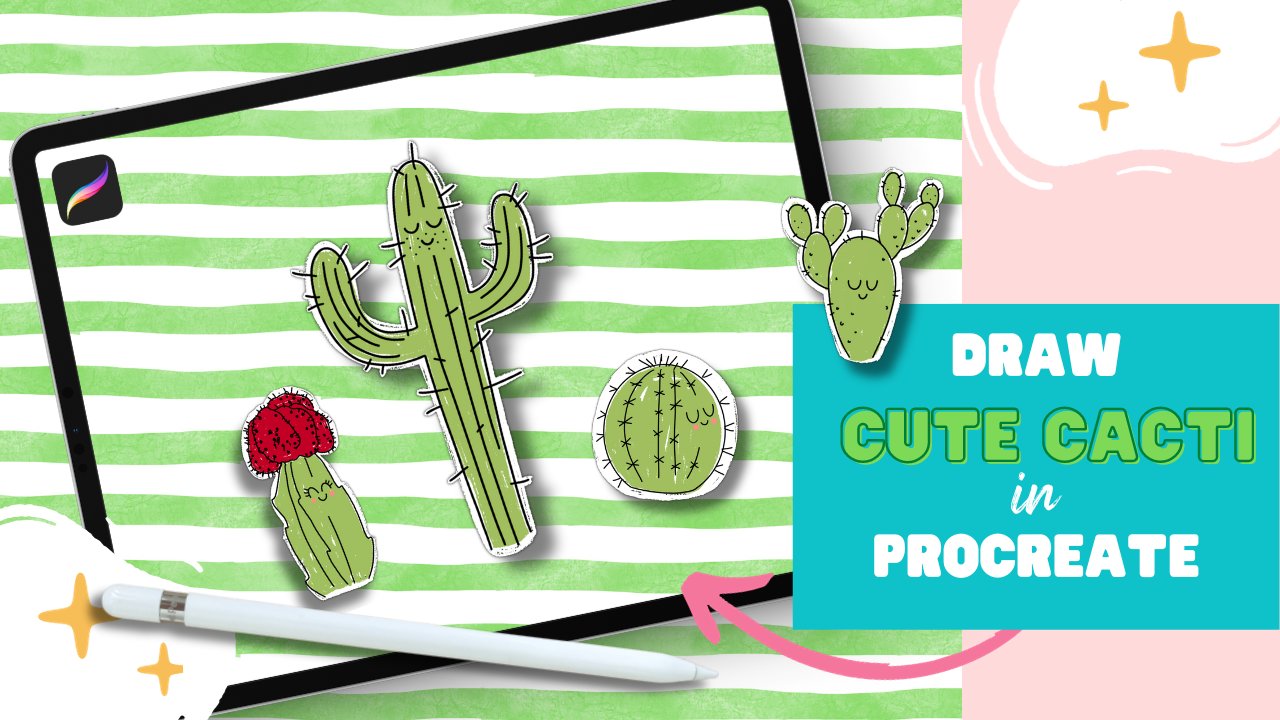 Como desenhar um cacto saguaro  Tutorial de desenho passo a passo