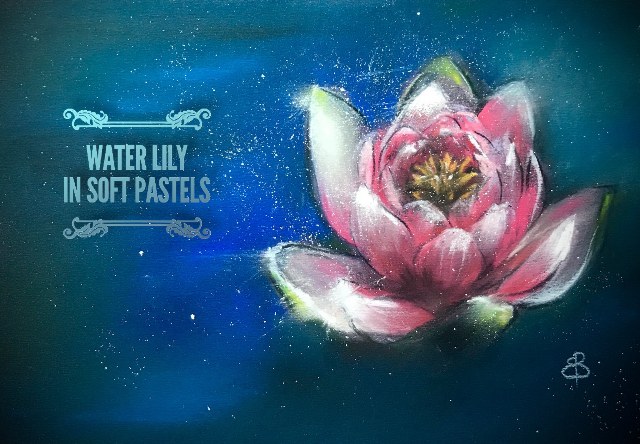 White Water Lily (pastel painting)