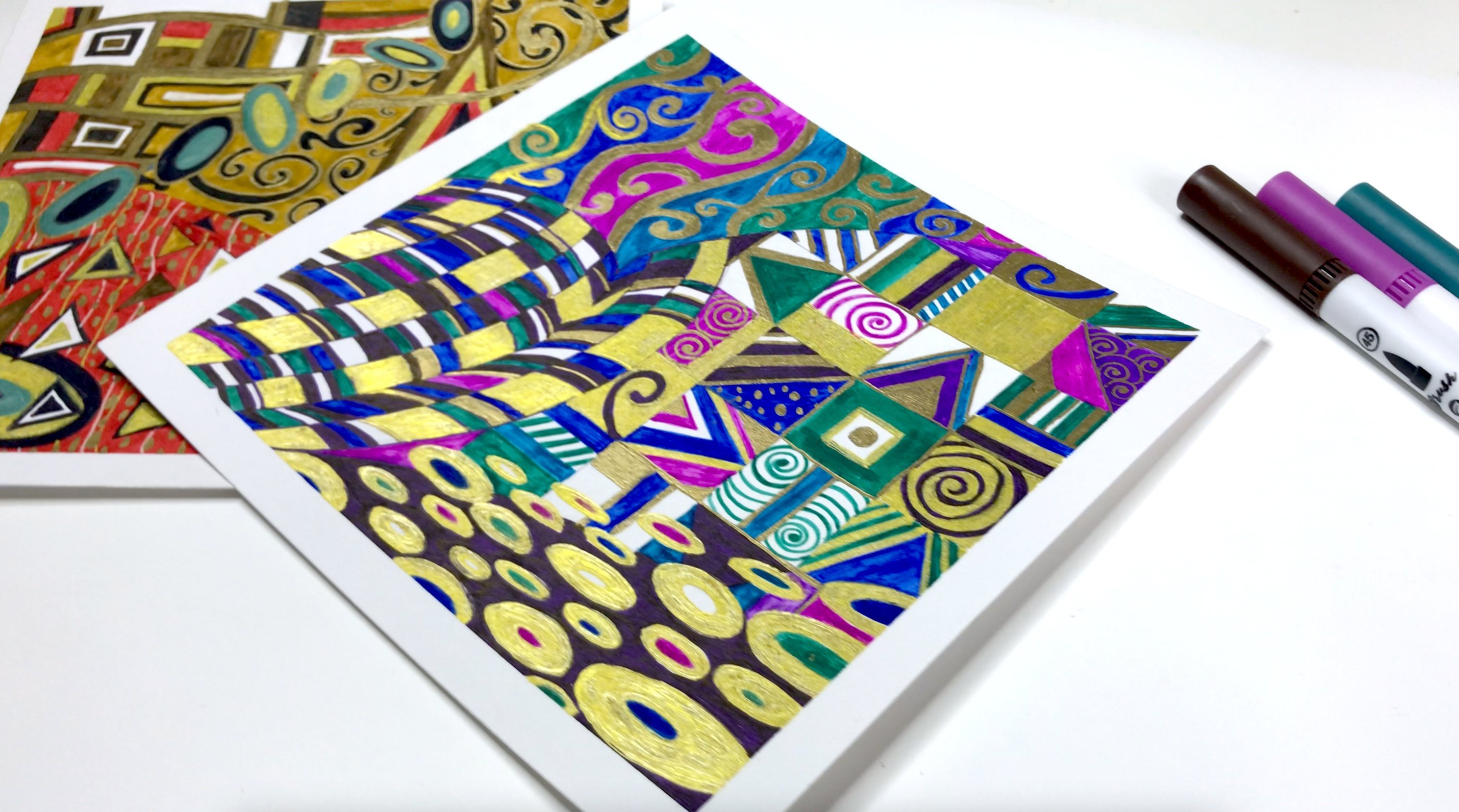 Draw Abstract Art using Patterns inspired by Gustav Klimt, Ridhi Rajpal