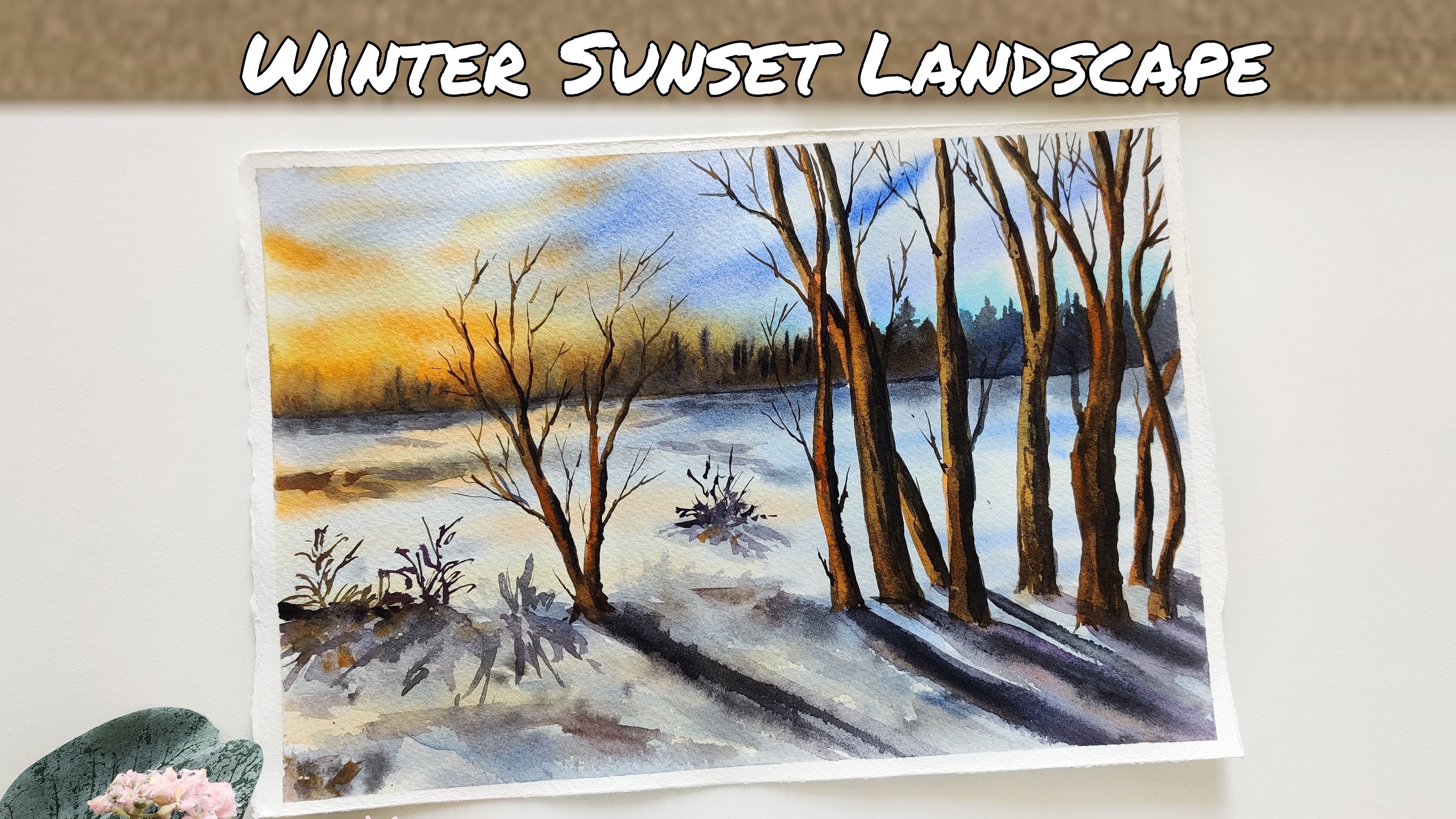 Acrylic Painting of a Sunset Landscape with White Field Flow - Inspire  Uplift