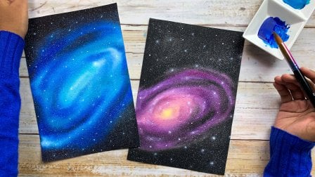 Fun Galaxy Art Project for Kids with Watercolours and Oil Pastels