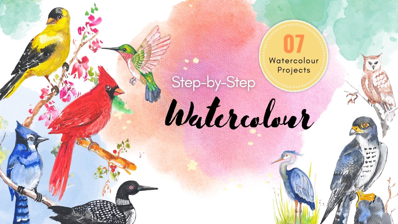 Voyage à l'aquarelle : créer votre style en 7 jours de peinture d'oiseaux  vibrants (Un guide étape par étape) | Sahaya Babu | Skillshare, image size:1280x720