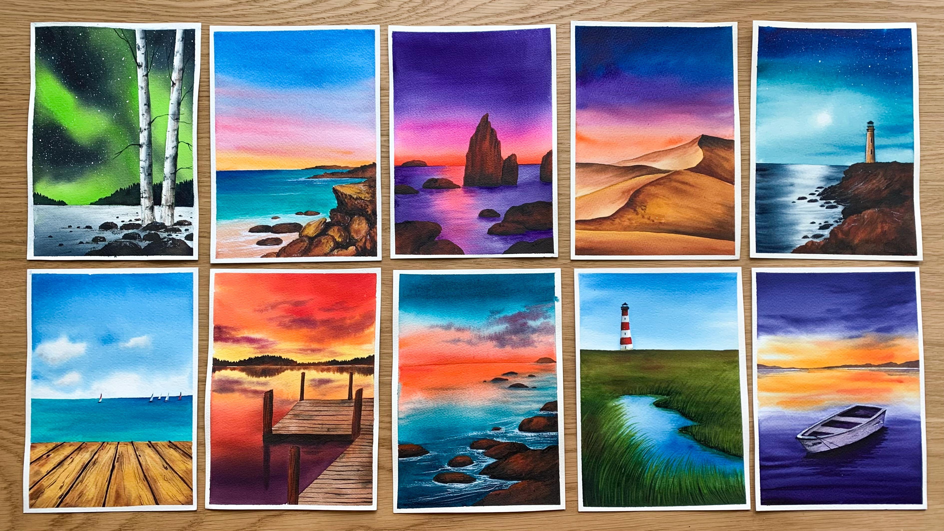  Juego de 14 pinceles de pintura, incluye estuche de transporte,  punta plana, pincel para acrílico, aceite, acuarela y artículos de arte de  Gouache. : Todo lo demás