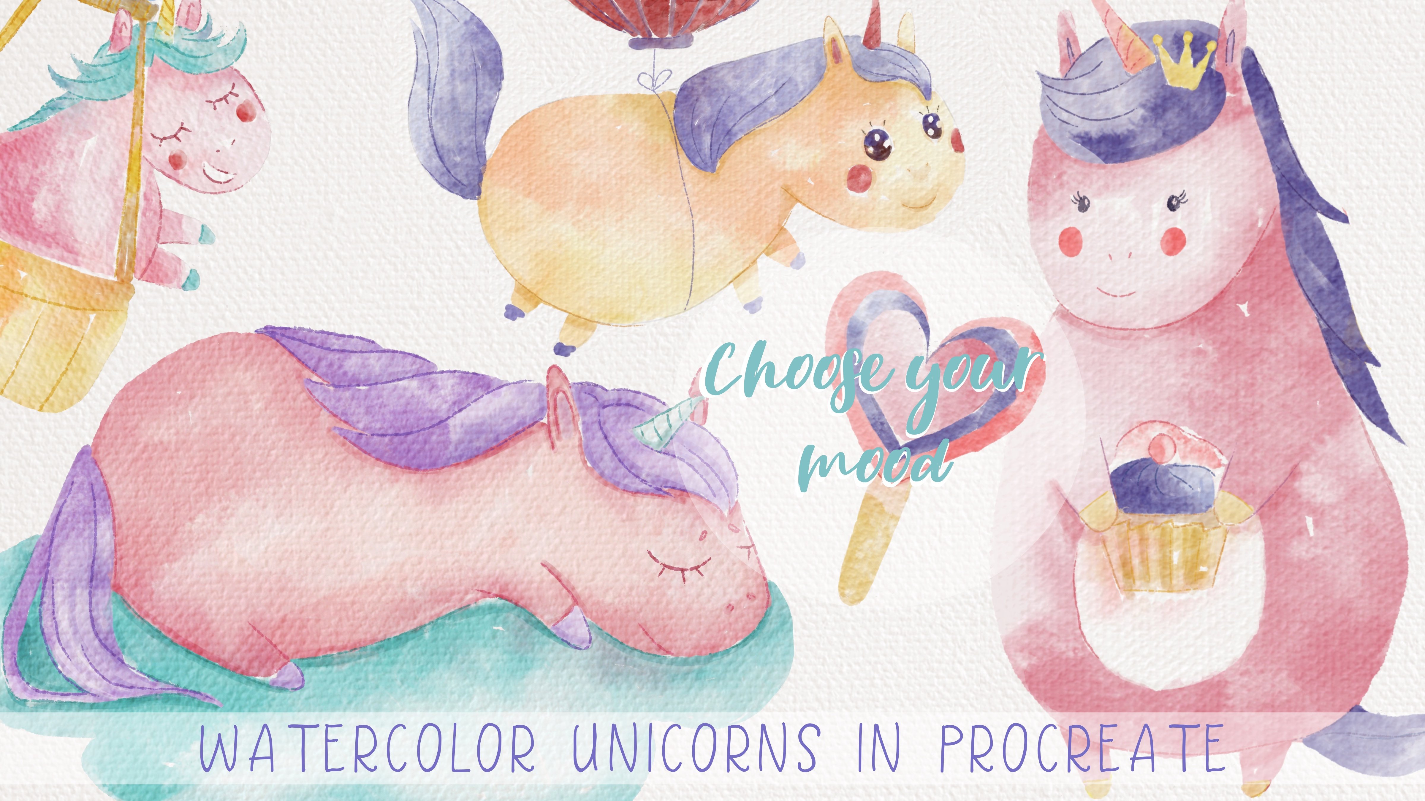 Watercolor unicorns in Procreate - add emotions to your illustration - new  watercolor technique | Inga Yoon | Skillshare