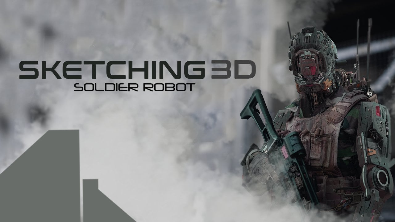 Conceito de modelo 3D de ativo de jogo de arma de ficção