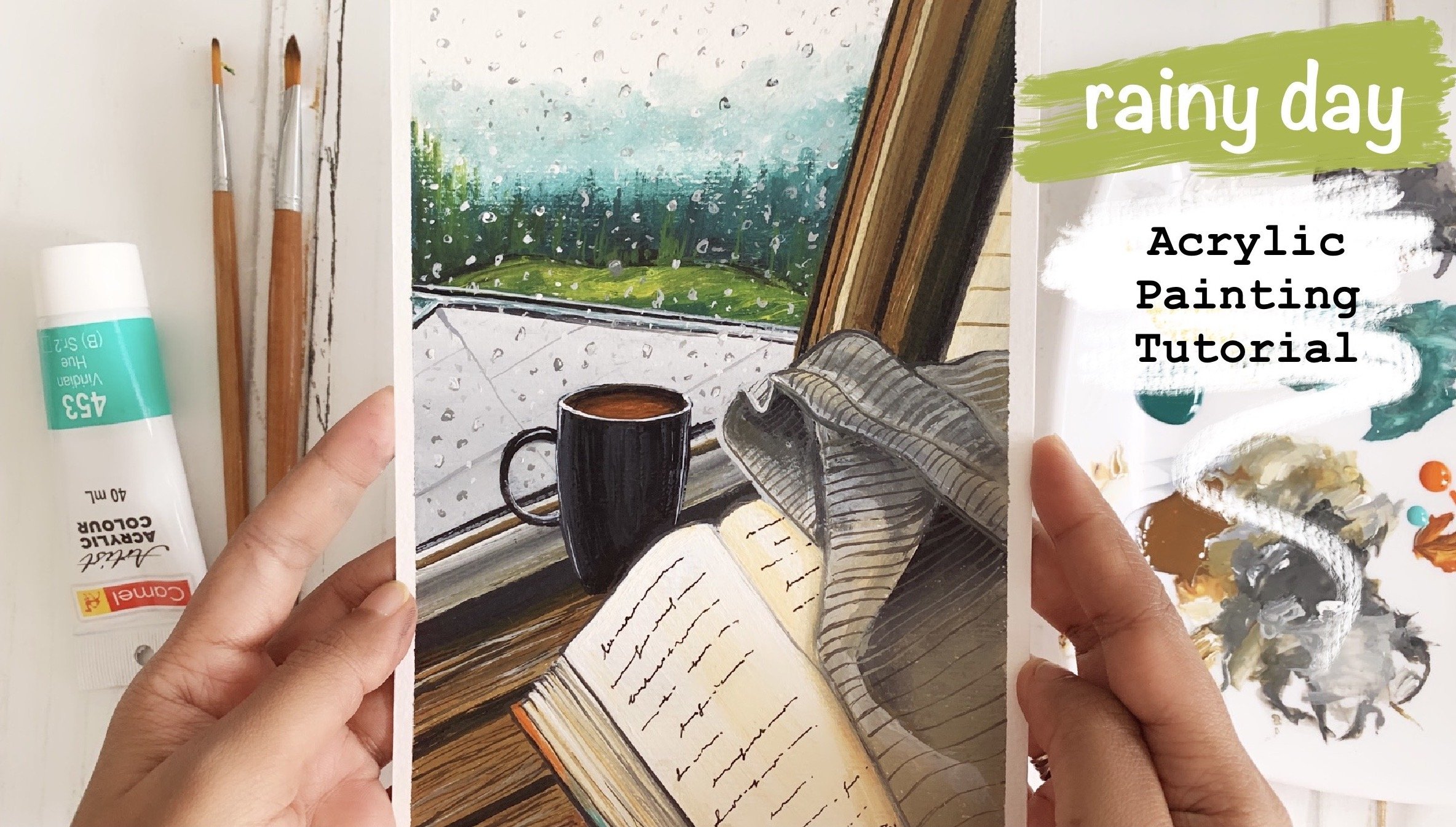 Rainy Day Painting / Acrylic Painting for Beginners 