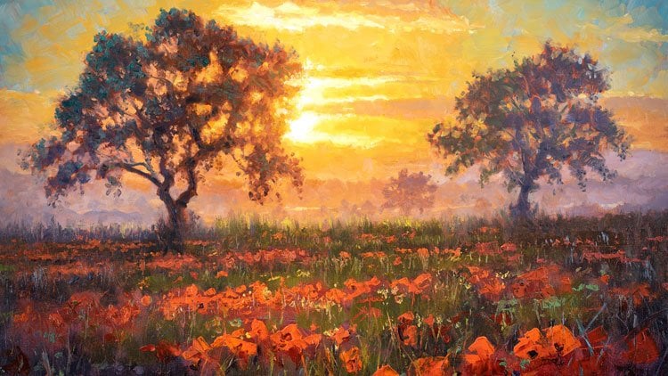 Impressionism: Paint this Poppy Field in Oil or Acrylic, Christopher Clark