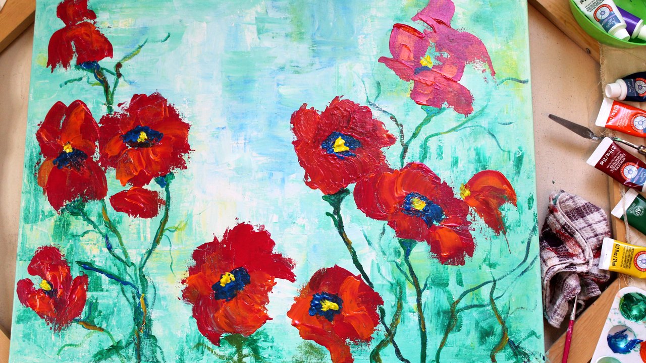 Learn to Paint Whimsical Poppies | Painting for Beginners | Suzanne