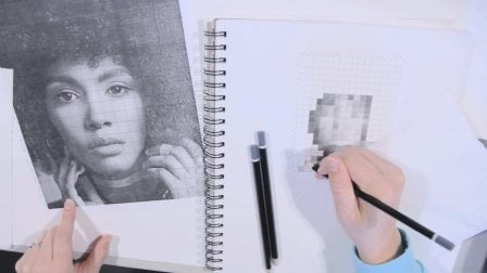 Über die Bleistiftschattierung: Pixelige Bleistiftzeichnungsporträts