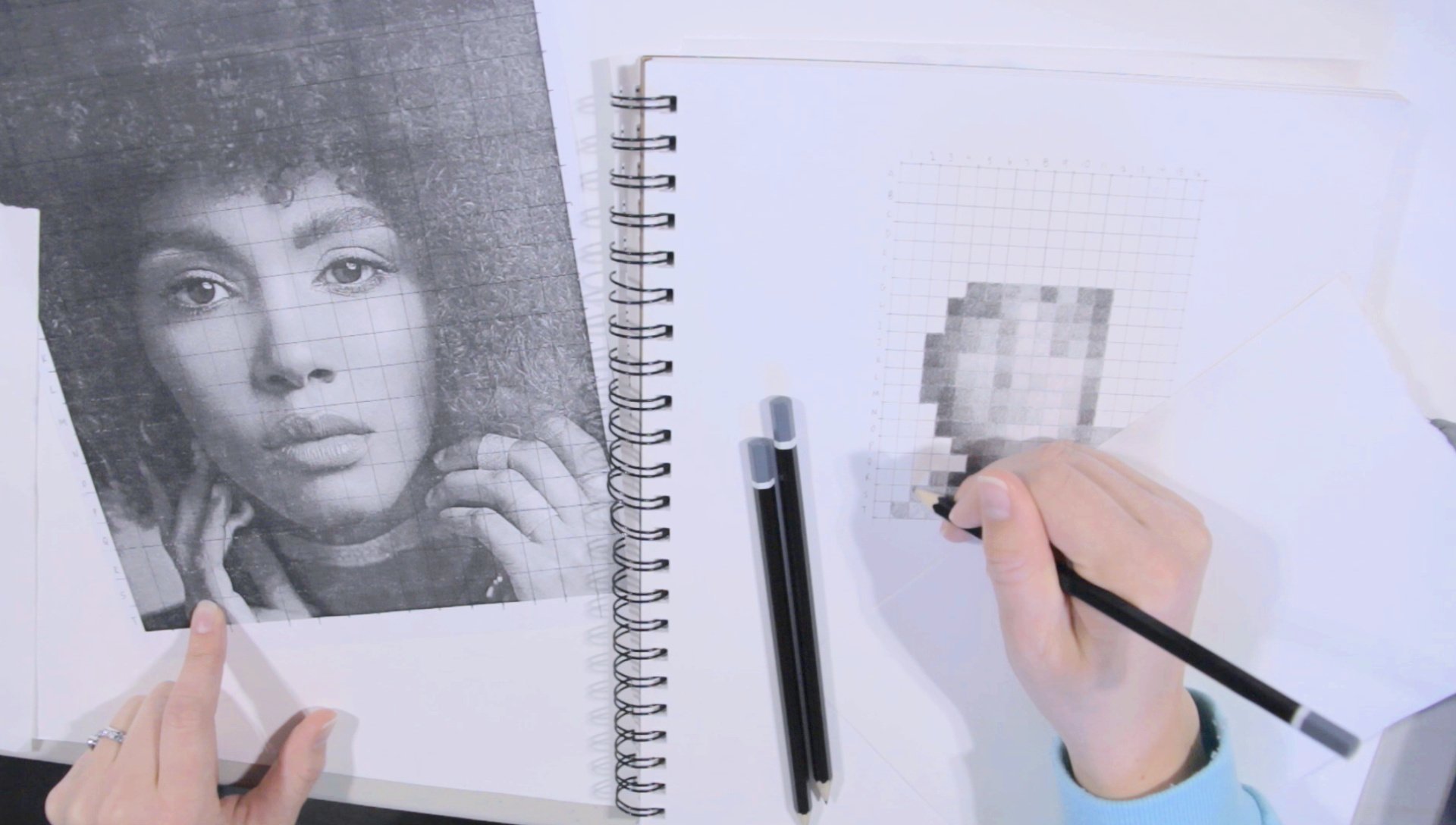 Drawing, shading and blending a minimalistic face with graphite