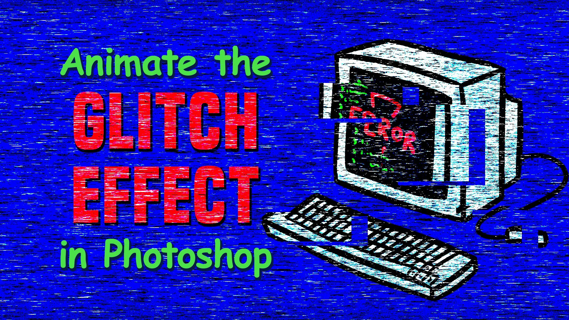 Premium PSD  Glitching error photo effect