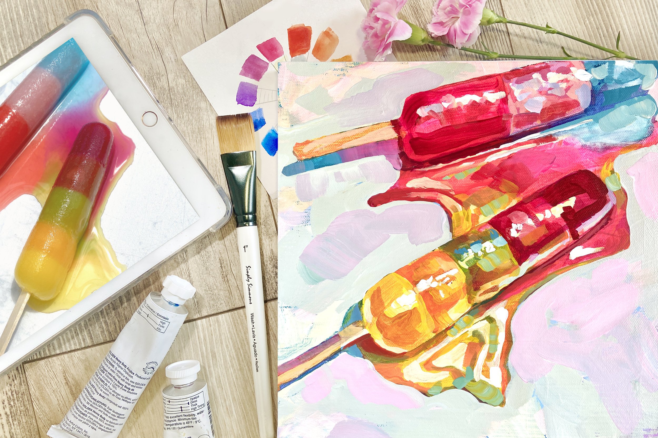 Acrylic Painting, Melty Popsicles Maria Morris Skillshare