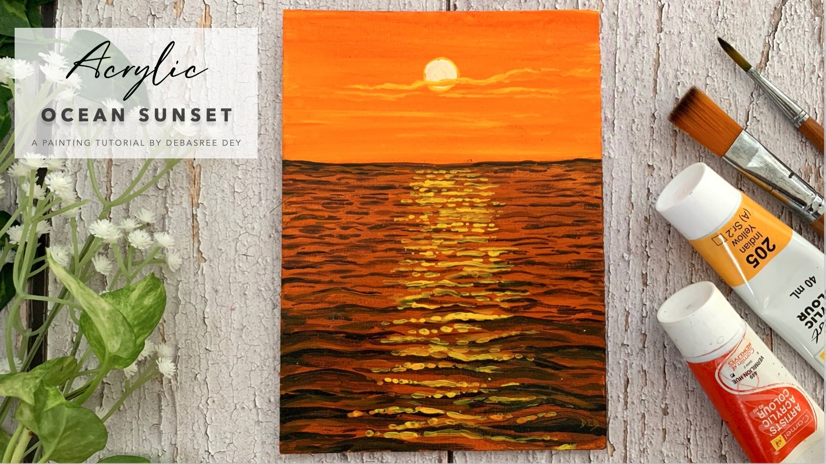 green background acrylic painting -   Sunset canvas painting, Green  art painting, Sunset painting easy