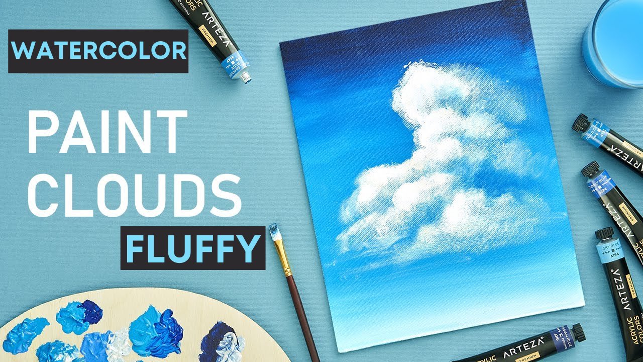 Easy How to Paint Sunset with Clouds with Arteza Real Brush Pens 