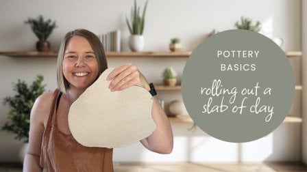 Handbuilding pottery basics: Rolling out a slab of clay