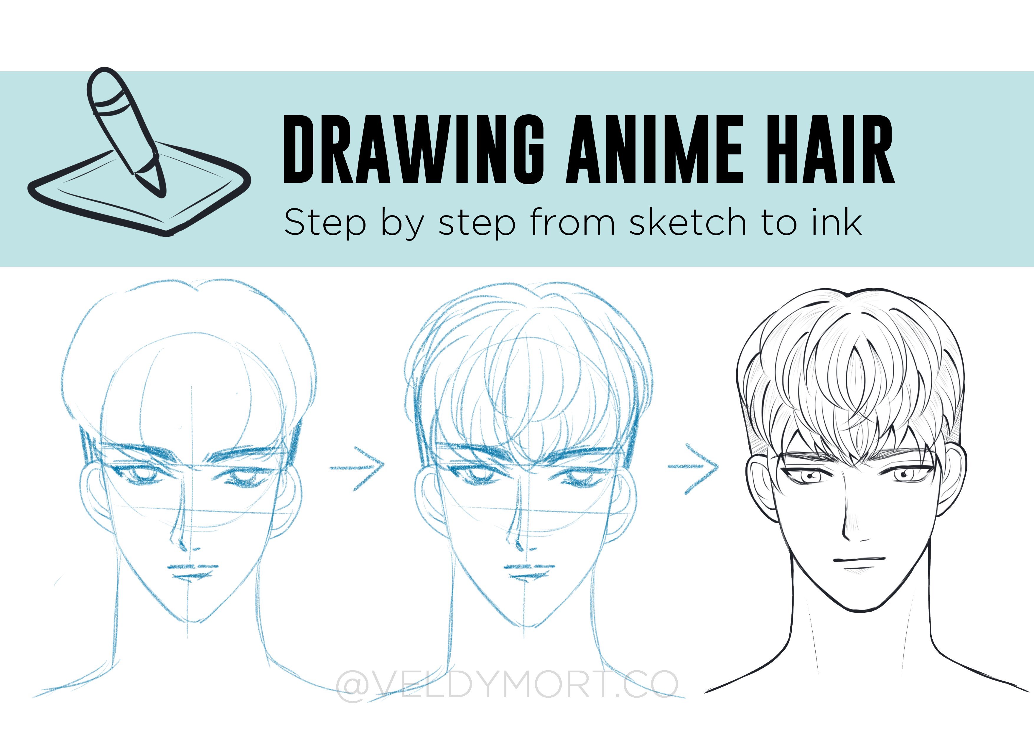 You CAN draw: A Detailed Guide to Drawing Anime Boys' Hairstyles |  Veldymort Co | Skillshare