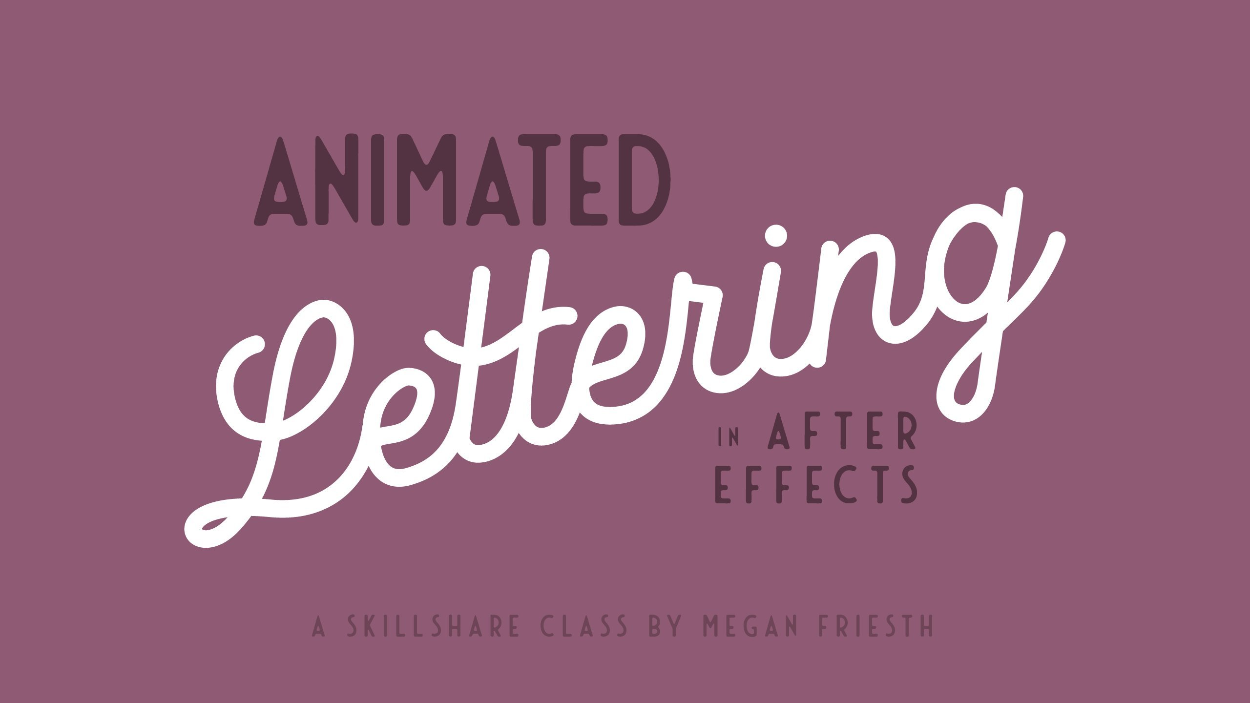 Lettrage animé dans Adobe After Effects