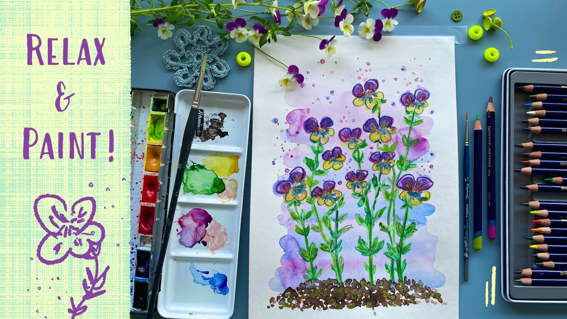 Pintar flores em aquarela soltas - se expresse livremente