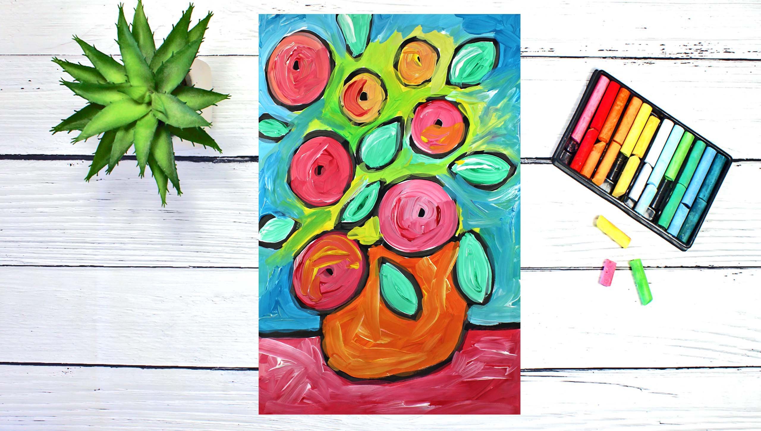 Painting for Kids and Beginners Draw & Paint a Floral Still Life With