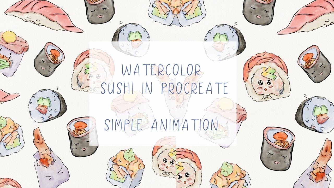 Japanese Watercolor Art in Procreate - Cute Digital Illustration