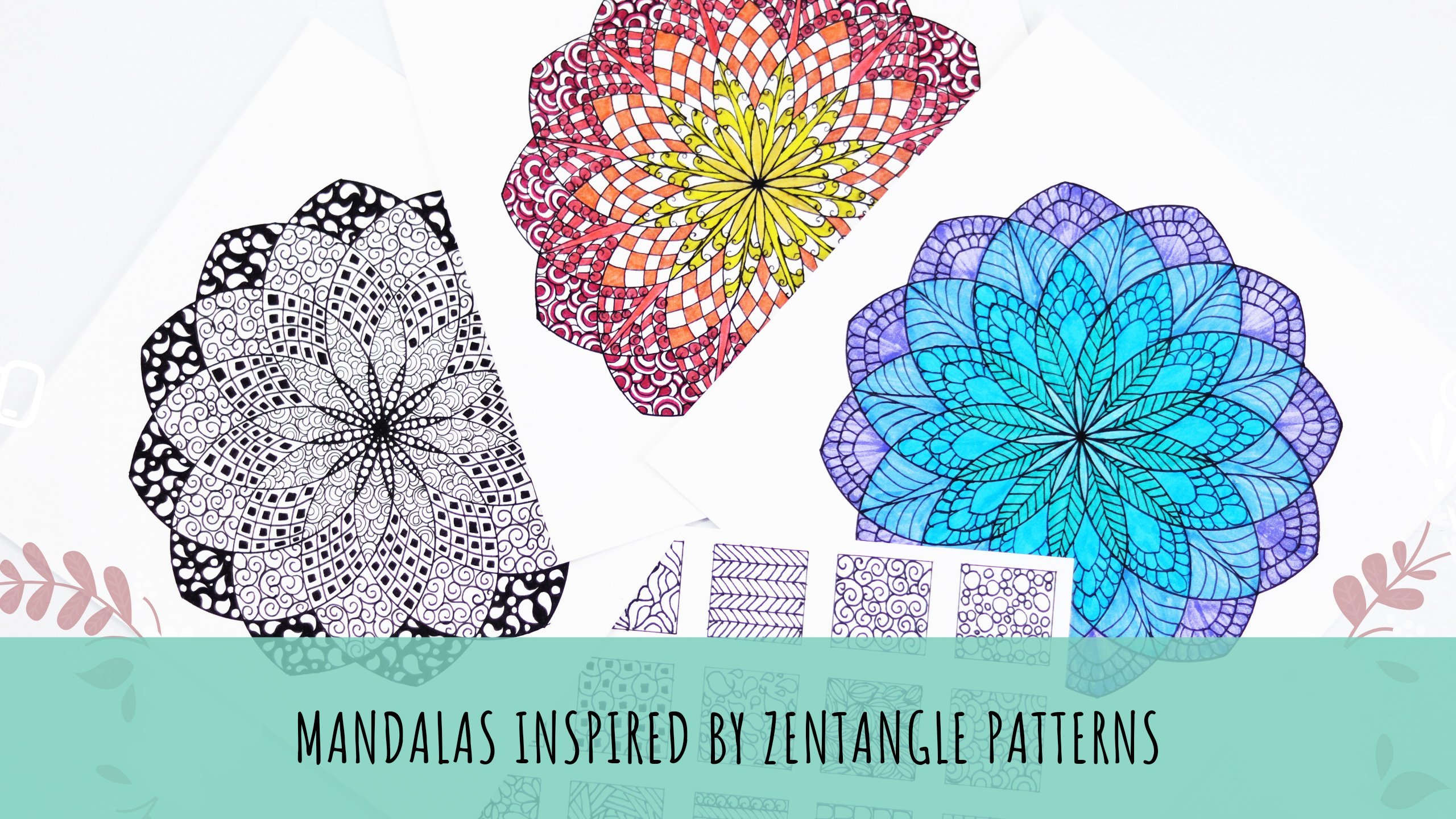 zentangle patterns in color