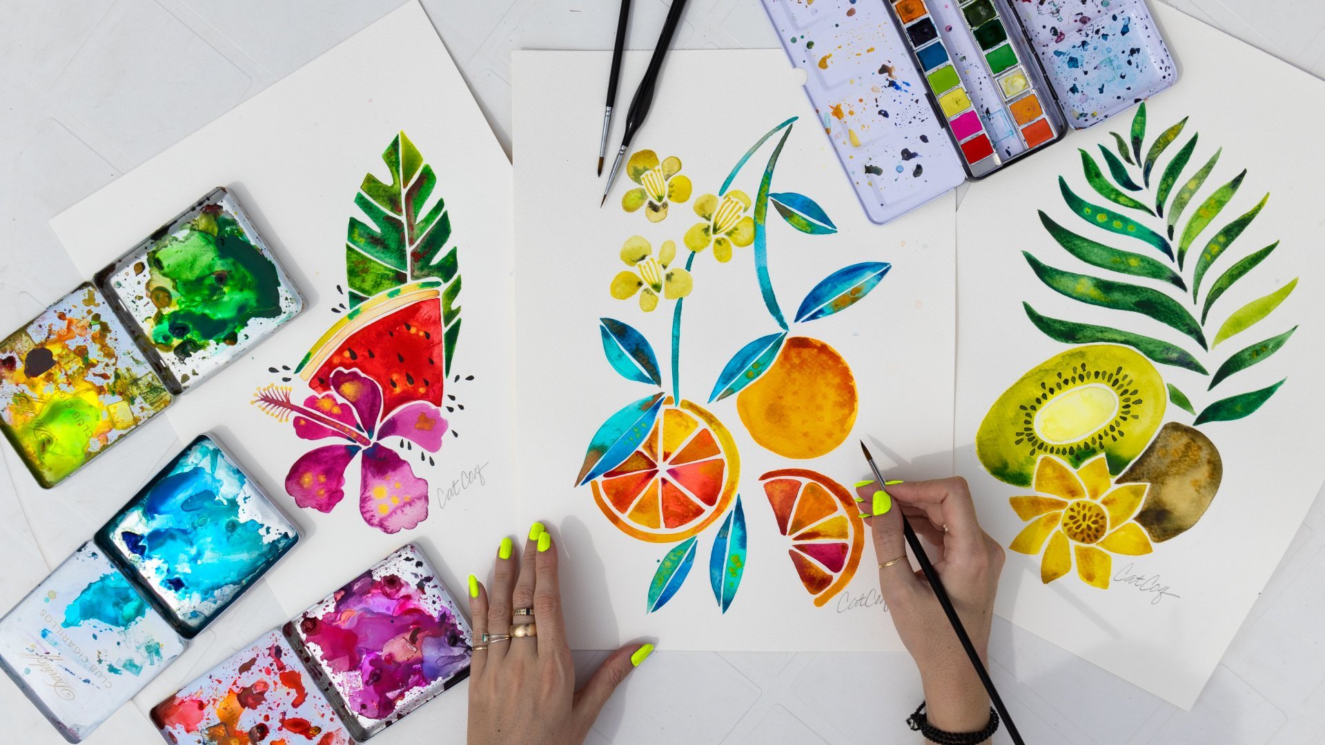 Painting Fruits & Florals in Watercolor with a Modern Twist, Cat  Coquillette