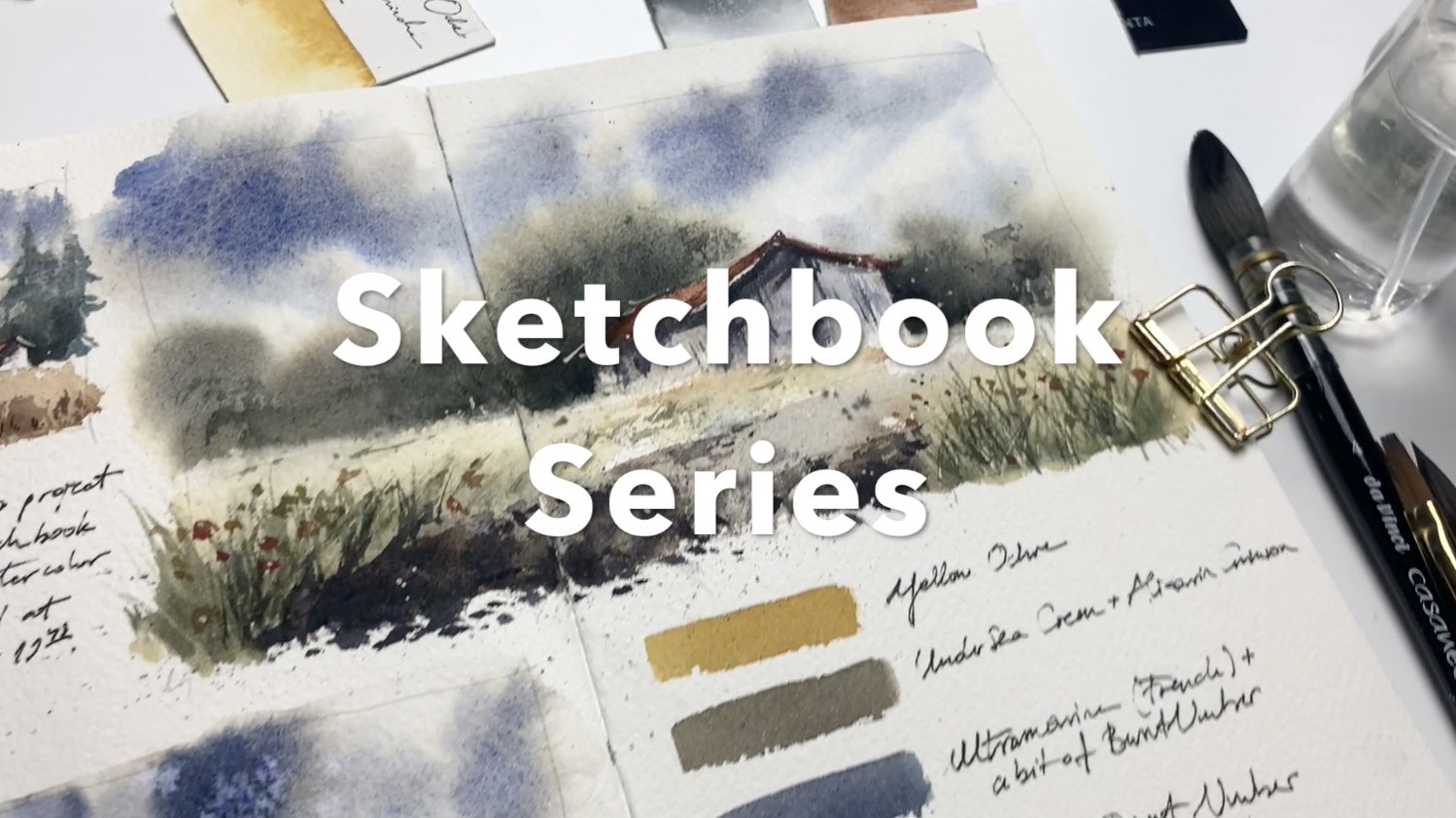 Sketchbook Series - Painting watercolor landscape studies in your watercolor  journal, JowishkaArt