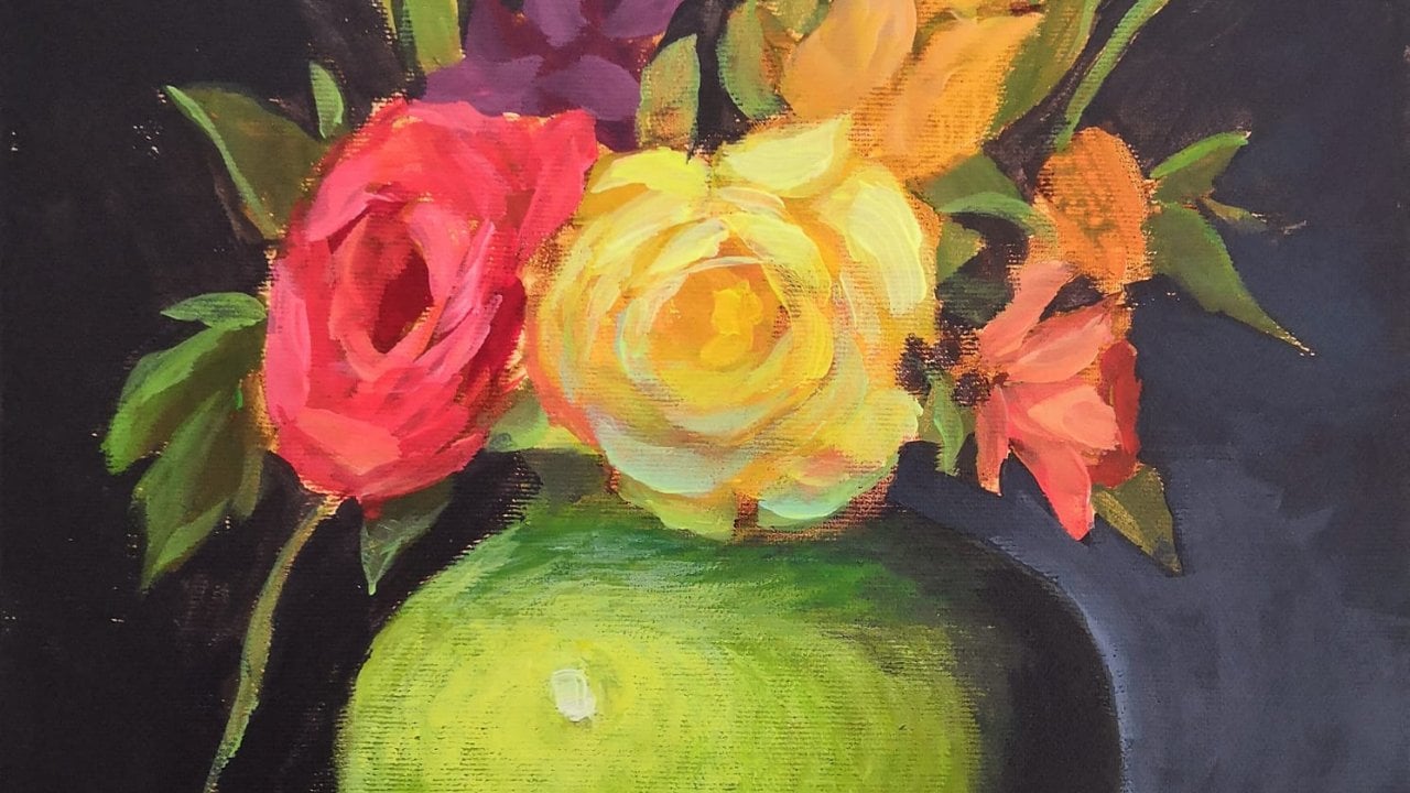 acrylic painting techniques flowers