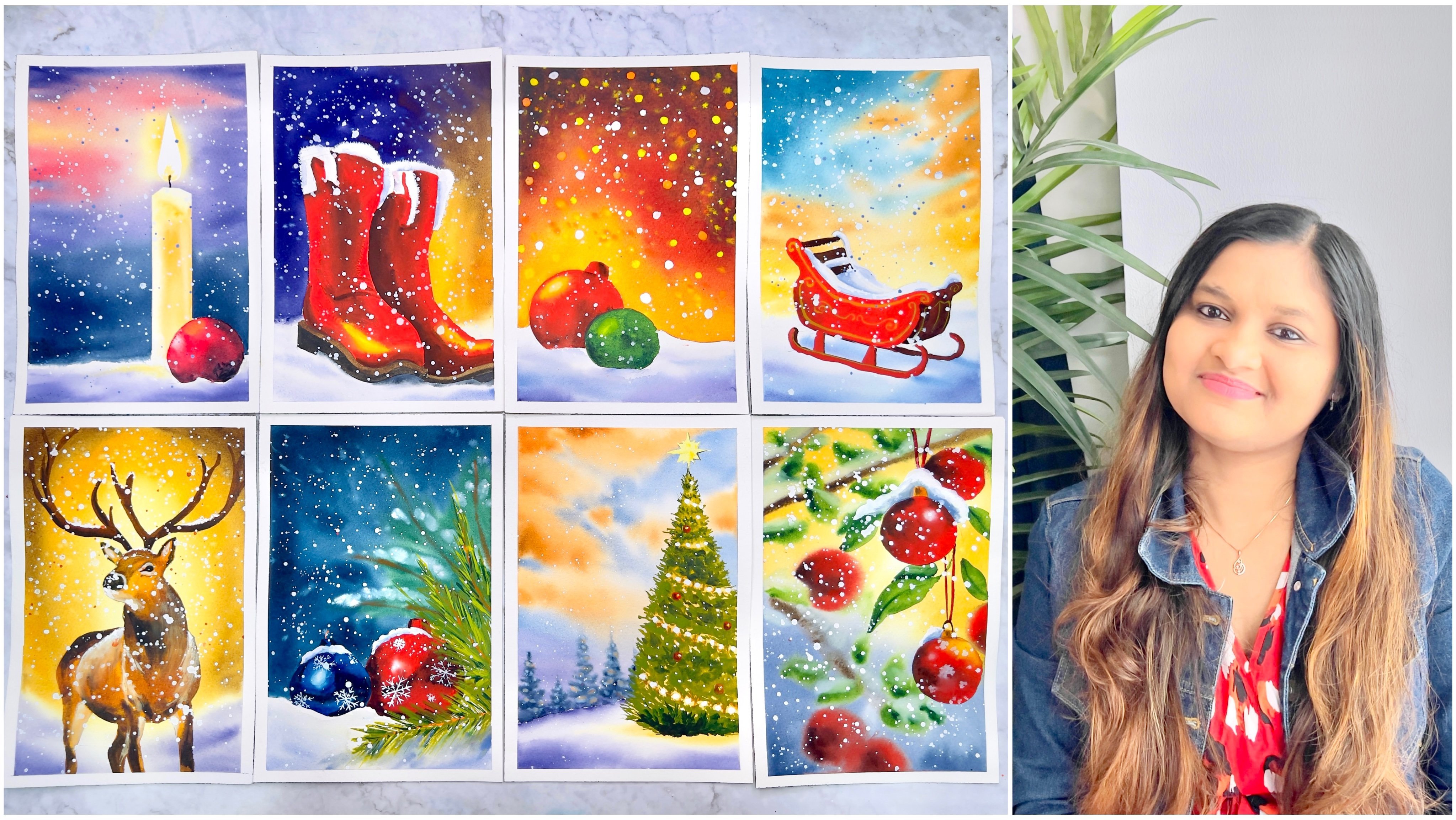 Whimsical Watercolours: 15 Festive Paintings for a Magical Christmas, Geethu Chandramohan