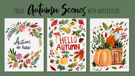 Sketch & Paint Autumn Compositions with Watercolor