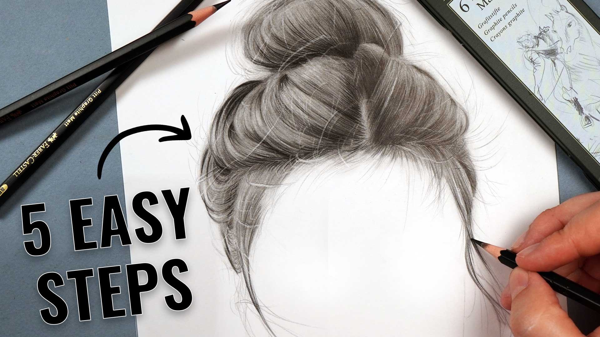 Cabelo desenho  Realistic hair drawing, How to draw hair, Realistic  drawings