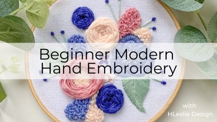 Hand Embroidery Fundamentals: Stitch Your Own Floral Monogram Hoop, Dana  Batho