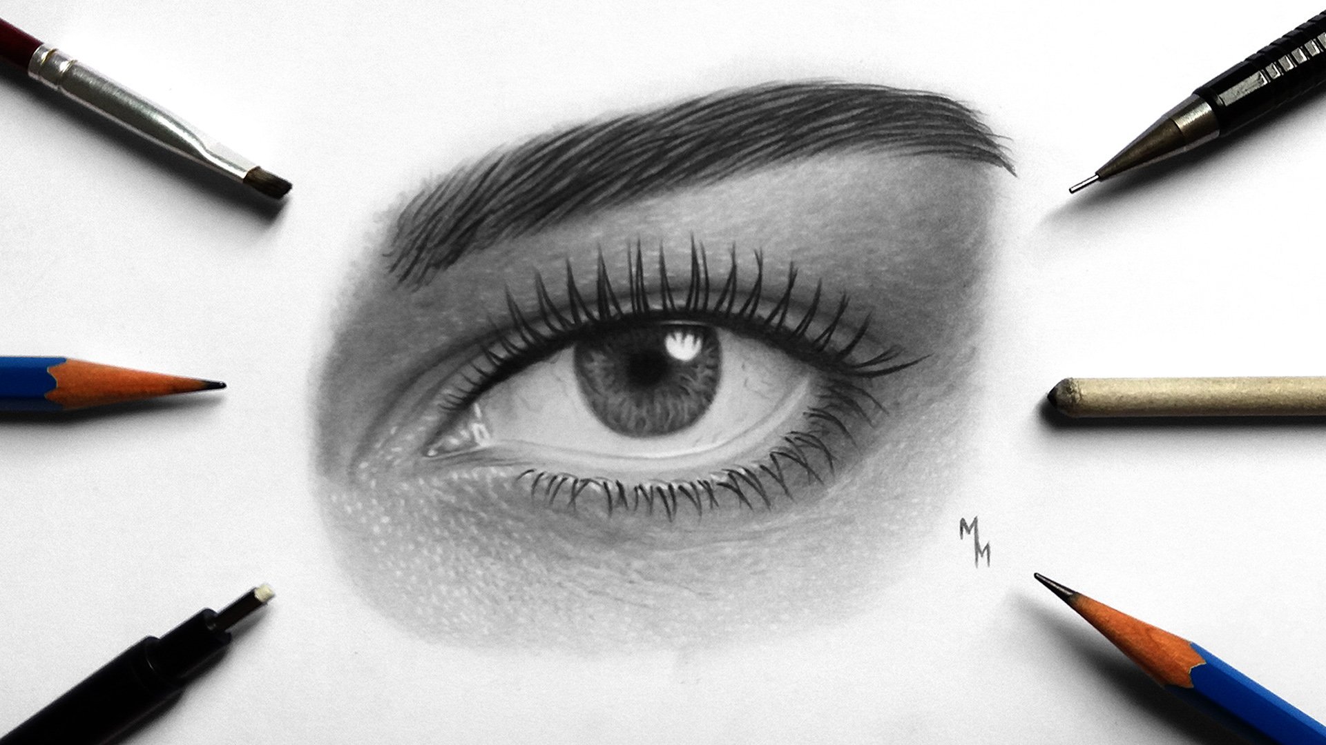 Eye Drawing with HB Pencil  Kids Eye Drawing for Beginners 