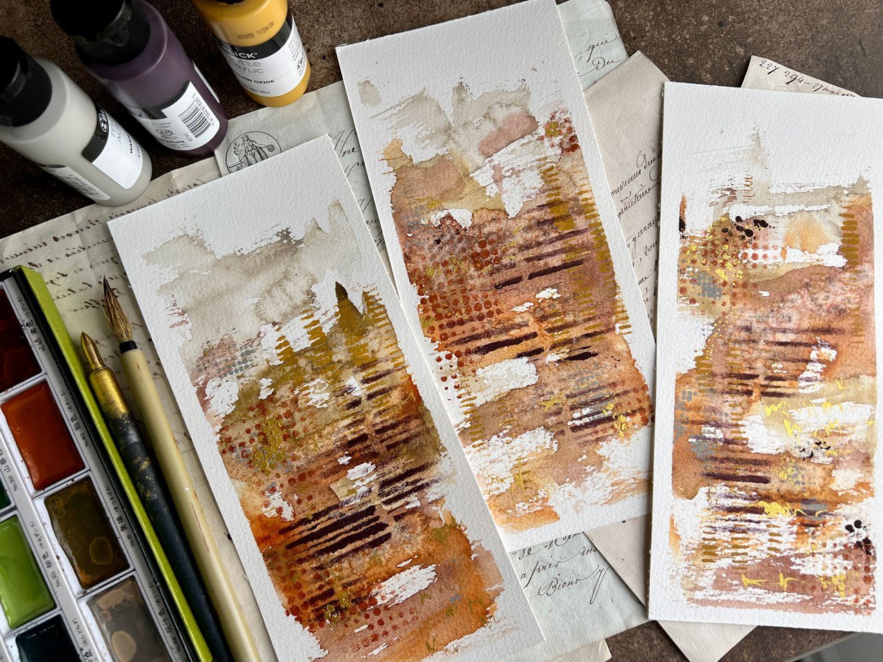 Discover Mark Making with Me as I start to explore Wet in Wet Watercolor  Backgrounds and Mixed Media 