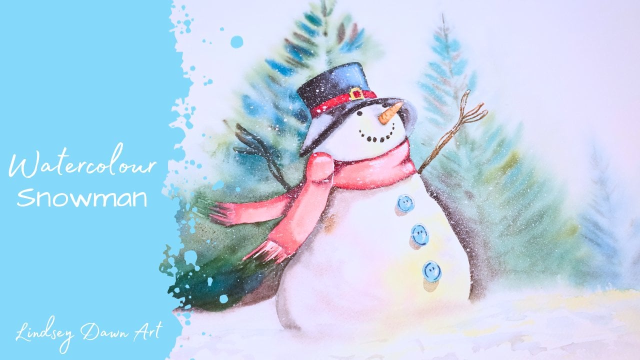 Snowman Painting with Markers & Watercolor Resist! - Create Art with ME