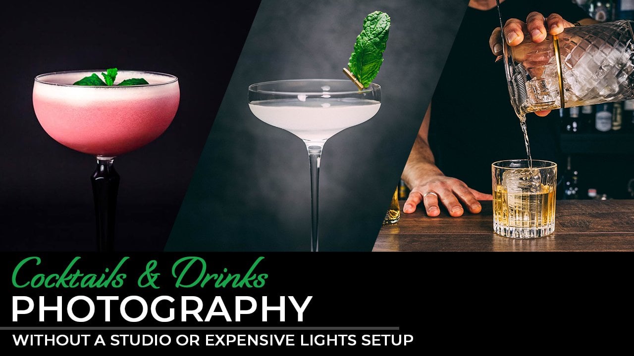 Photographie de cocktails et de boissons sans studio ou éclairage