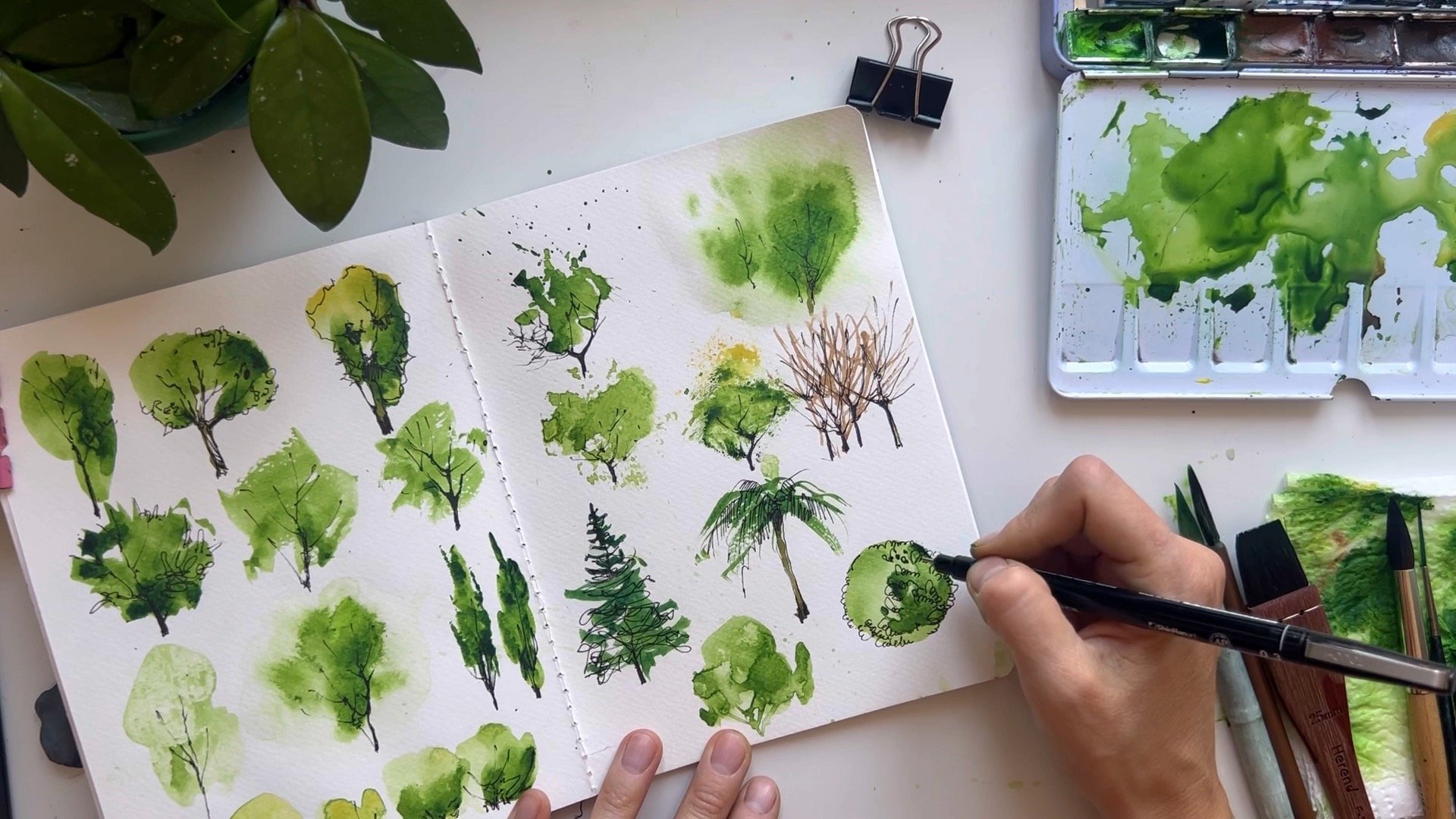 watercolor trees techniques