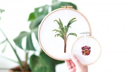 Hand Embroidery for Beginners: Tropical Flower Design