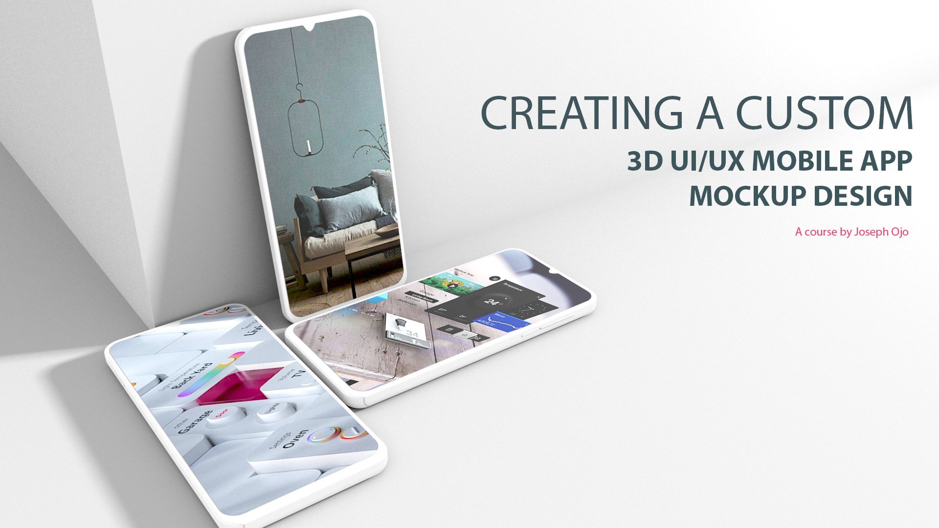 Creating a custom 3D UI/UX Mobile App Mockup Design Joseph Ojo Skillshare