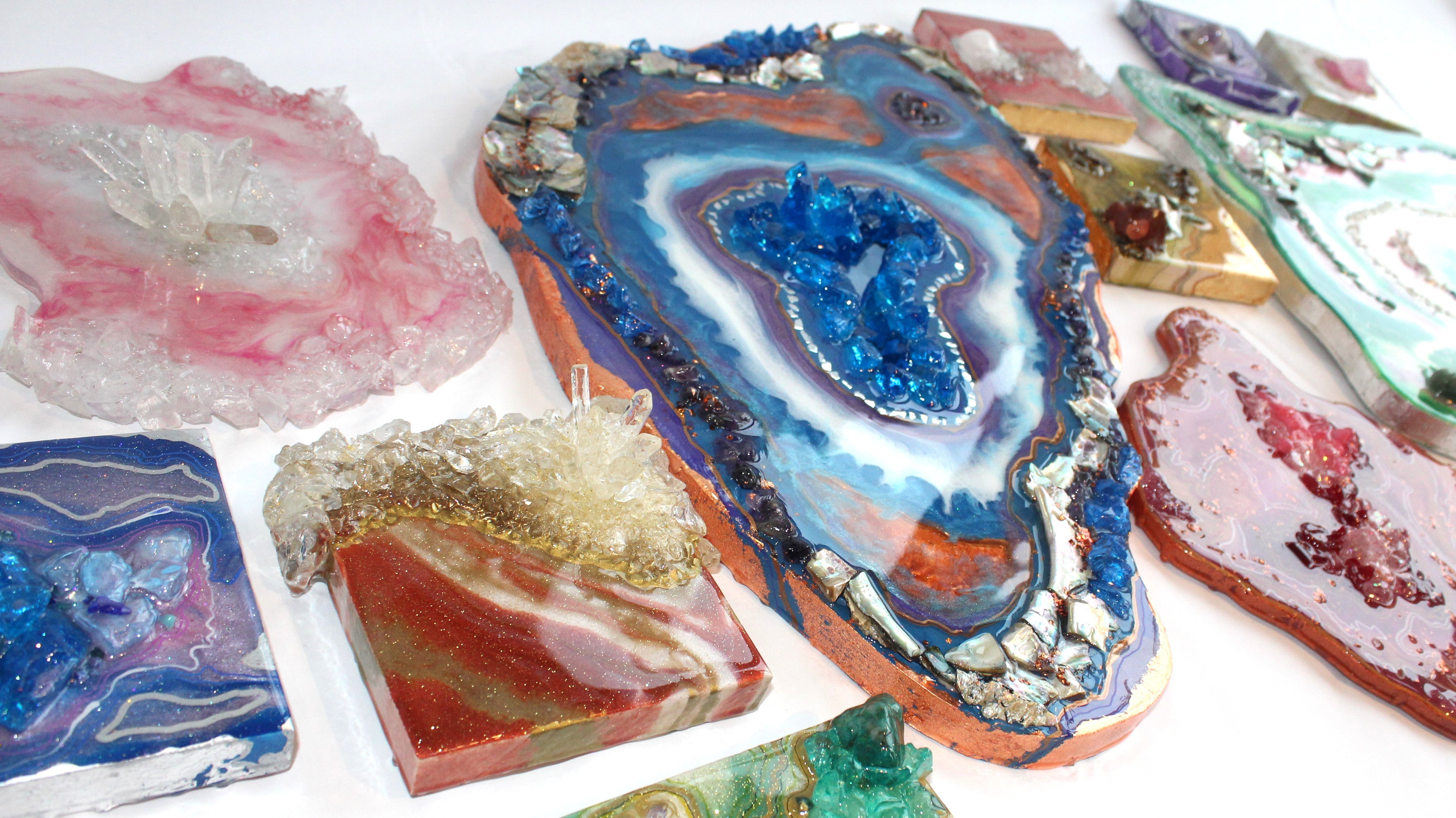 Making Glittering Geodes, Techniques Using Resin, Alison Camacho