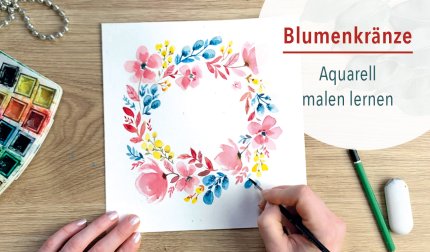Wunderschöne Kränze mit Aquarell malen