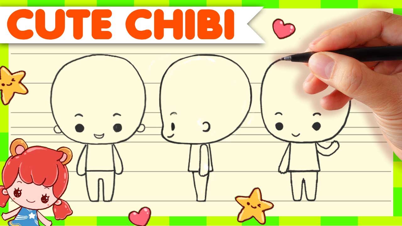 ilustração fofa chibi anime menino de desenho animado em pé rosto