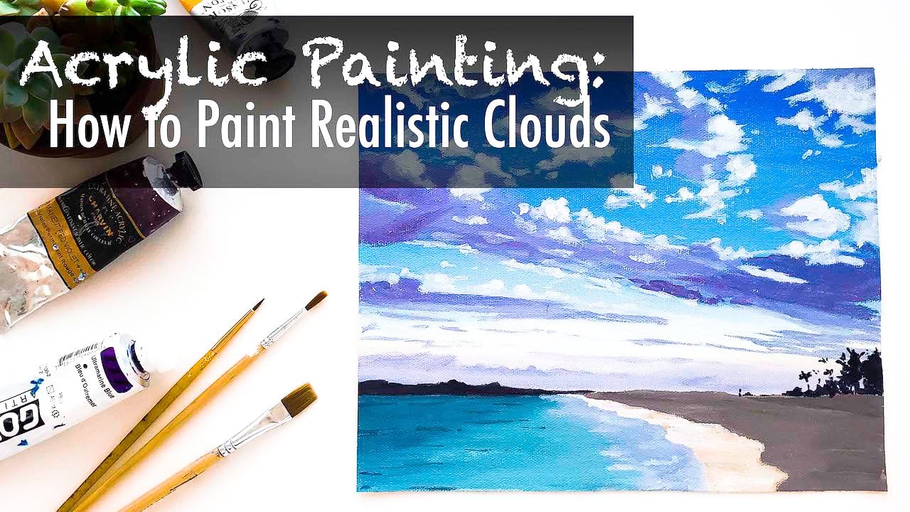 How To Paint Clouds With Acrylic Paint For Beginners (Easy)