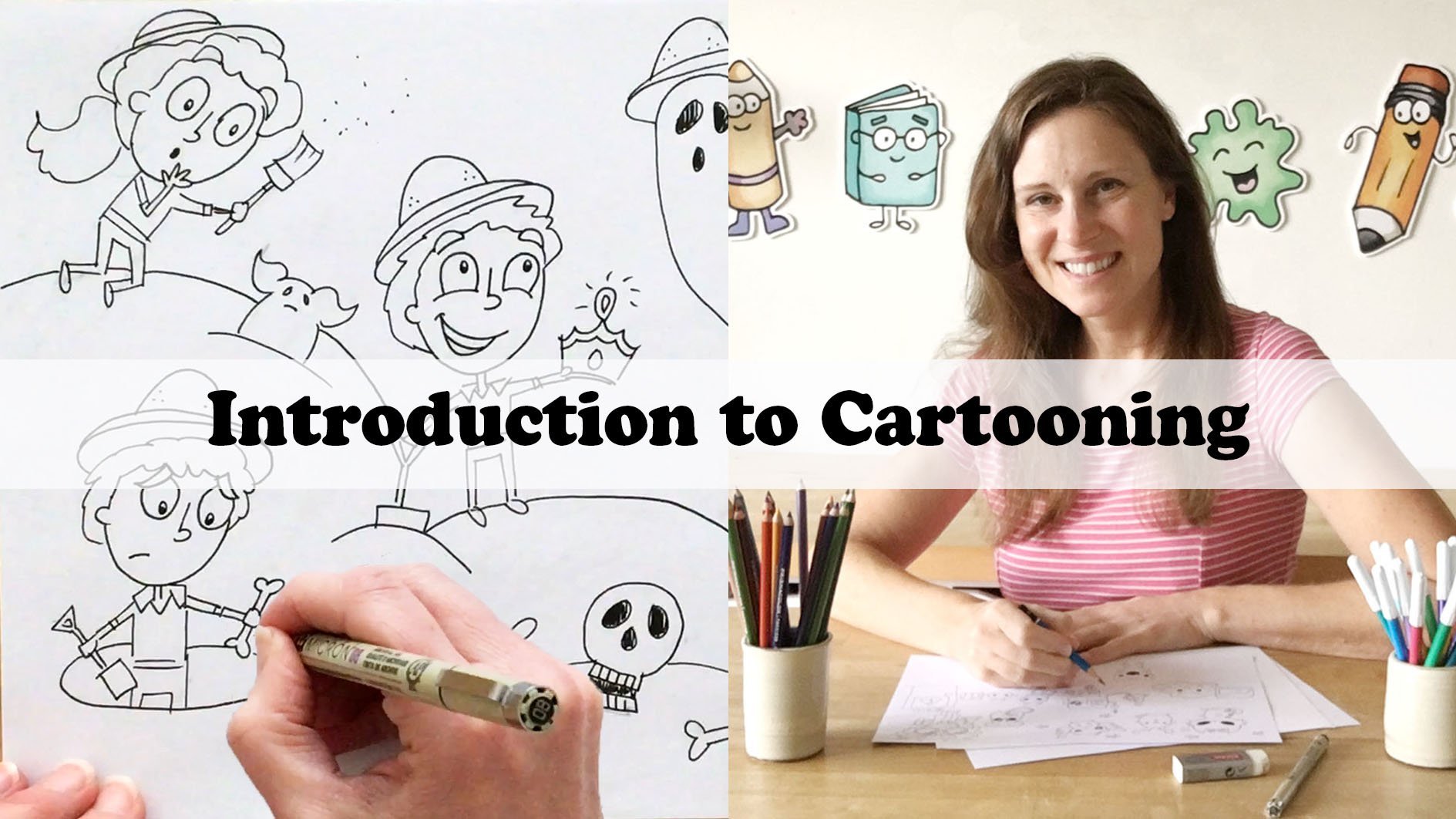 Introduction to Cartooning: Design your own Expressive Characters & Draw  Full cartoon Scenes, Sarah Vickery