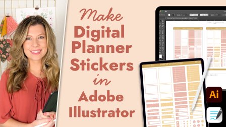Faça adesivos para planejador digital no Adobe Illustrator + Goodnotes